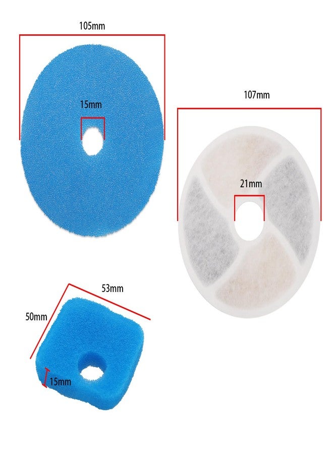 SING F LTD 4 Sets Filter Cartridges Kit Compatible with AthlChamp Pet Water Fountain PP Cotton Water Fountain Filters with Round & Square Sponges - Image 4
