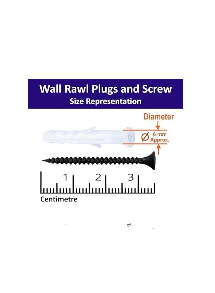 Poaker 25 Pairs 38mm Black Drywall Screws with Fischer Plugs – Heavy-Duty Wall Fixing Kit for Plasterboard, Brick & Concrete Mounting - Image 2