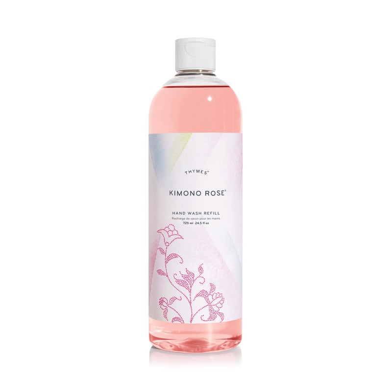 Thymes Hand Wash Refill - Lightly Scented Liquid Hand Soap for Bathroom and Kitchen Refill - Moisturizing Formula with Natural Ingredients (Kimono Rose, 24.5 fl oz) - Image 1
