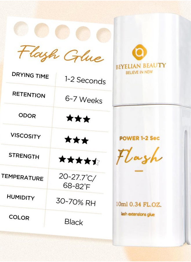 BEYELIAN Eyelash Extension Glue, Lash Glue for Eyelash Extensions 10 ml, Smart Drop Technology Flash Glue for Classic and Volume Lashes, 0.03 ml per Drop, 1 S Dry Time, 6-7 Weeks Retention by BEYELIAN  - Image 4