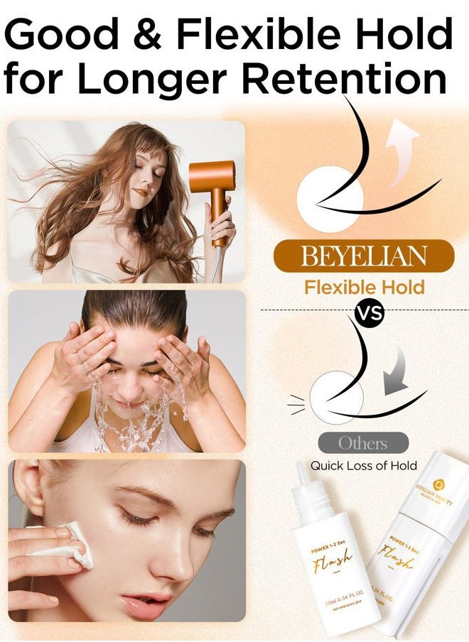 BEYELIAN - Eyelash Extension Glue, Lash Glue for Eyelash Extensions 10 ml, Smart Drop Technology Flash Glue for Classic and Volume Lashes, 0.03 ml per Drop, 1 S Dry Time, 6-7 Weeks Retention by BEYELIAN - Image 1