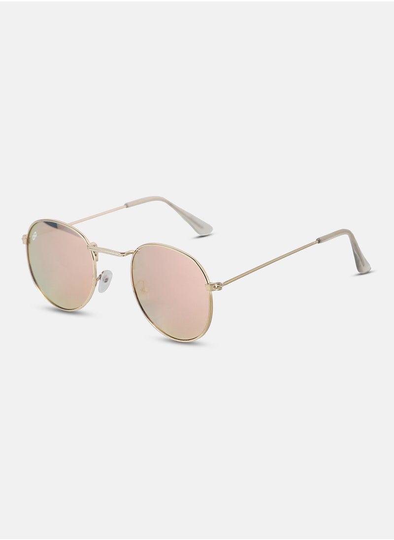 Haute Sauce Haute Sauce Women's Metallic Round Sunglasses For Casual Wear | One-Size | Gold Alloy Frame | Brown Polarized Lens | Full Rim | Eyewear For Woman & Girls  - Image 5