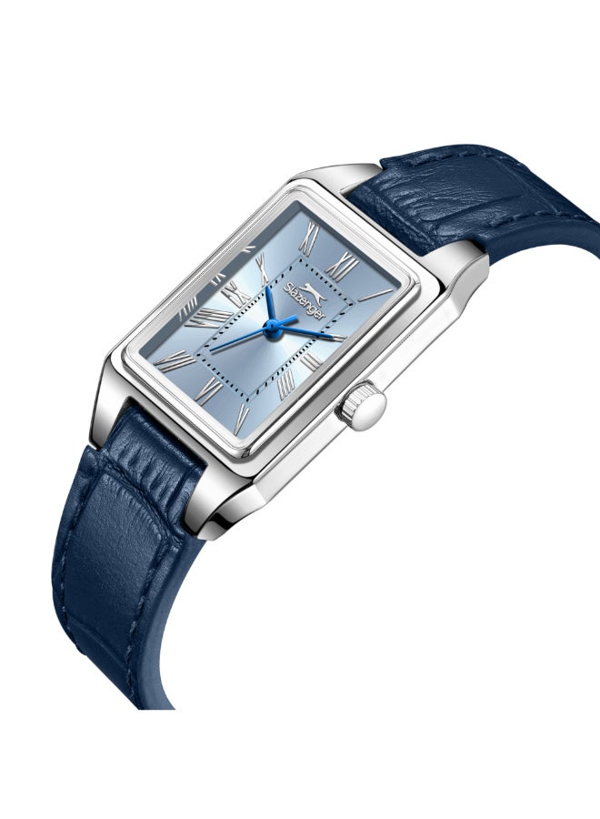 سلازنجر ساعة يد نسائية جلدية بعقارب - Image 2