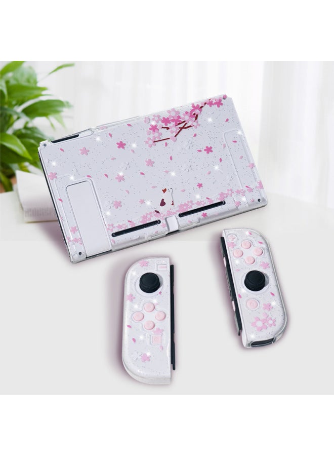 general Nintendo Switch Protective Case TPU Soft Case Glitter Ns Pink Girl Cherry Blossom Theme Protective Case-Product Color:Glitter Cherry Blossom Protective Shell - Image 4