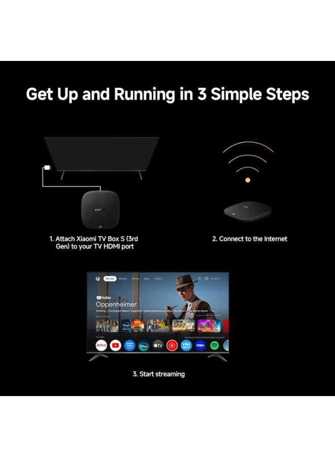 TV Box S 3rd Gen EU – 4K UHD Streaming Media Player, Dolby Atmos & DTS:X, Wi-Fi, HDMI & Micro USB, Chromecast, Netflix/Disney+/Prime Video Support, Remote Control, Black - Image 4