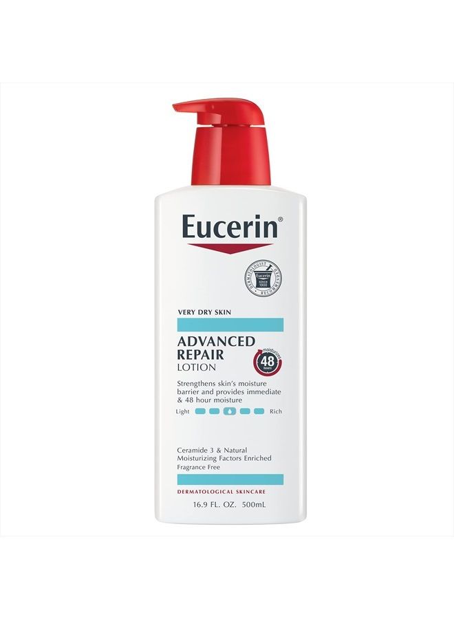 Eucerin لوشن الجسم المتطور للإصلاح، لوشن الجسم غير المعطر للبشرة الجافة، زجاجة مضخة سعة 16.9 أونصة سائلة - Image 1