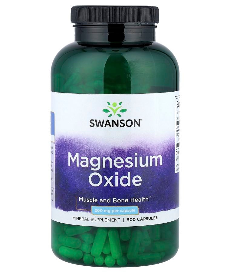 Magnesium Oxide 200 mg 500 Capsules