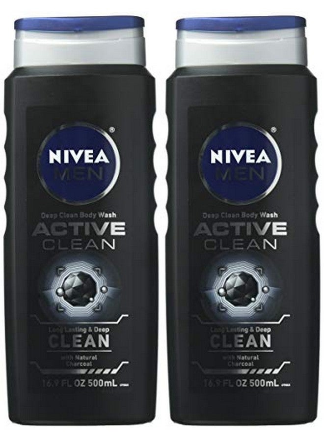 Nivea For Men Body Wash Active Clean 16.9 Oz (Pack Of 2)