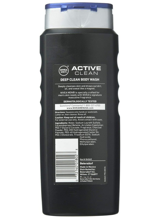 Nivea For Men Body Wash Active Clean 16.9 Oz (Pack Of 2)