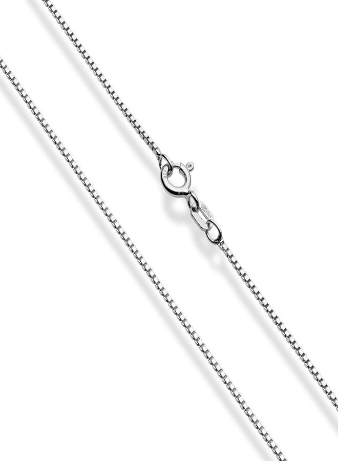 Miabella Italian 925 Sterling Silver or 18K Gold Plated Silver Thin 1mm Box Chain Necklace for Women, Made in Italy (SI, Length 18 Inches) - Image 2
