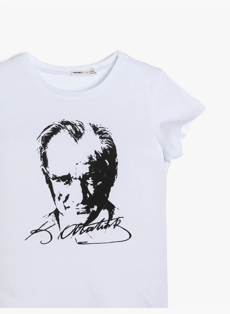 كوتون Atatürk Printed T-Shirt