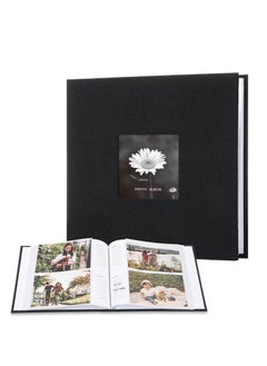 Angmei Photo Albums 200-Pocket linen Frame Cover Photo Album, 6-Inch, black  - Image 1