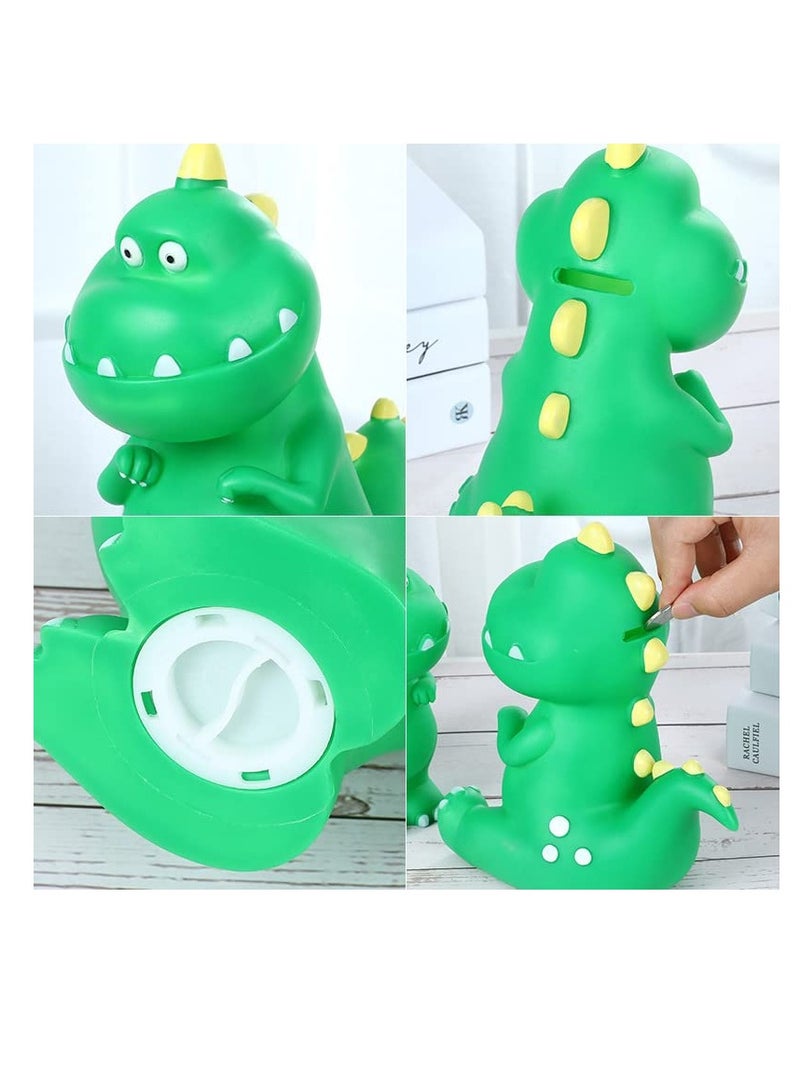 Excefore Dinosaur Money Bank, Lovely Kids Piggy Bank, Large Capacity Creative Money Coin Bank, Suitable for Boys Girls, Great Gifts for Birthday, Baby Shower (Green) - Image 4