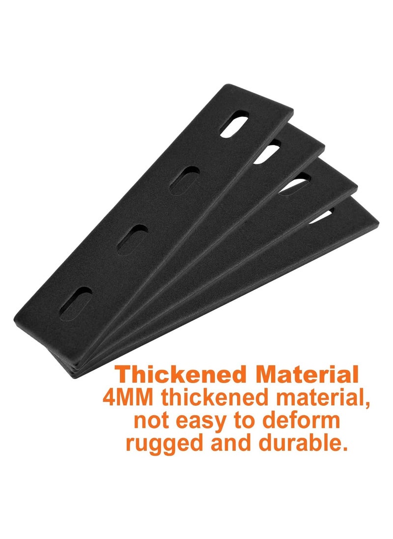 Y&D - SYOSI Straight Metal Braces, 10-Pack Black Flat Mending Plate, 6 Inches Heavy Duty Fixing Corner Brace for Farmhouse Outdoor Woodworking, Length Inches, Width 1½ Thickness 4mm, - Image 1