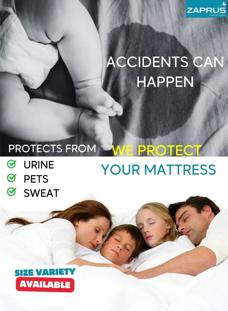 ULHYC Waterproof Mattress Protector - Terry Cotton, Hypoallergenic, Breathable, Ultra Soft, Fitted Sheet Style (Fits Up to 30cm) - Protects Against Spills, Stains, Dust Mites & Allergens - Image 5
