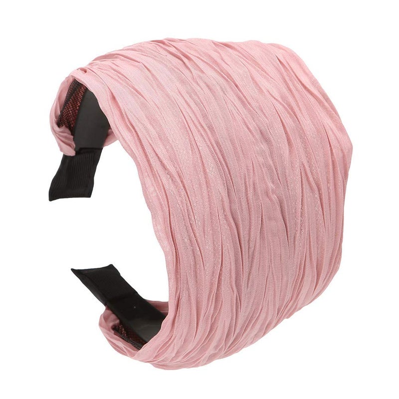 LONEEDY 5 Pack Wide Hard Headband with Teeth for Women, Girls’s Hair Band Pleated Cloth Fabric Hair Hoop Accessories (Mixed colors A) - Image 4