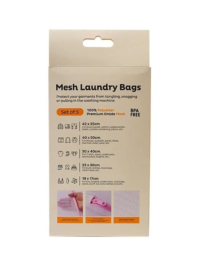 Homesmiths Homesmiths Mesh Laundry Bag Set Of 5 Pieces  - Image 2