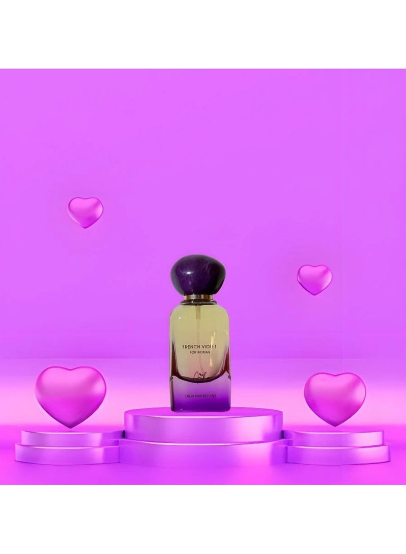 Aika French Violet Hair Perfume 50ml– Violet Leaf, Iris, Musk Perfume for Refreshing Floral Aroma – 50ml Long-Lasting Perfumes Spray – Perfume for Ladies – Lightweight Hair Mist for Daily Freshness and Elegance - Image 2