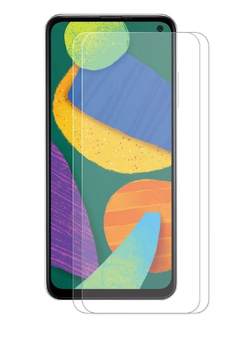 Super 2 Pieces Tempered Glass Screen Protector Clear Designed For Samsung Galaxy F52 Full Screen Coverage And Bubble Free - Image 1