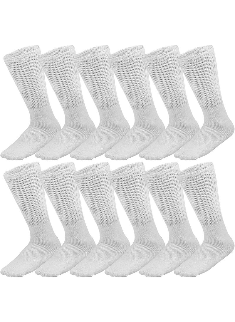 Falari Falari 12-Pack Crew Length Diabetic and Circulatory Non Binding Physicians Approved Socks 