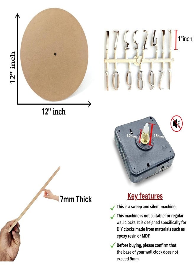 Epoxy Fusion 12 inch DIY Resin Clock Making kit, Round MDF Base (7mm Thick) for DIY Clocks and Resin Art (151) - Image 3