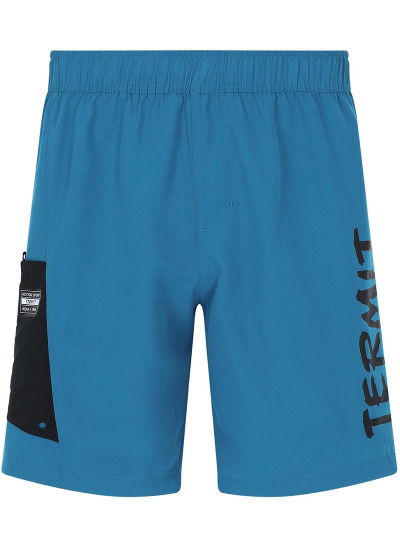 Termit Termit Men's Beach Shorts Blue/Black – Swimming Quick-Drying, Adjustable Waistband, Velcro Pocket, Chlorine Resistant, Perfect for Water Sports 
