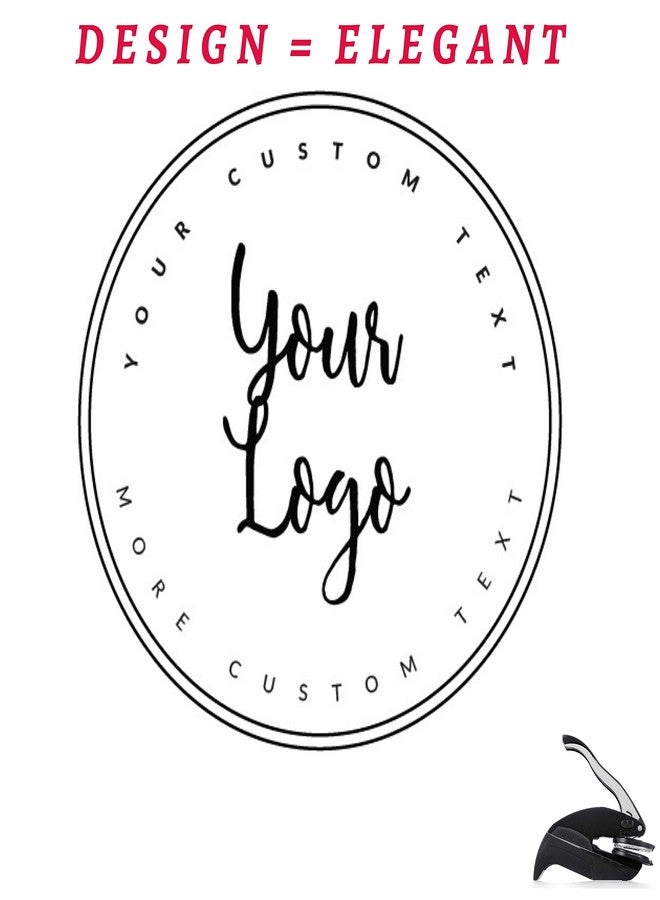 Pickled Stamps Custom Logo Embosser Seal Stamp Your Own Design Personalized 1 x 5/8" - Image 4