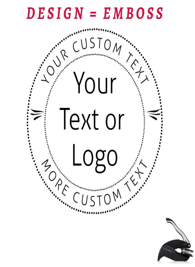 Pickled Stamps Custom Logo Embosser Seal Stamp Your Own Design Personalized 1 x 5/8" - Image 3