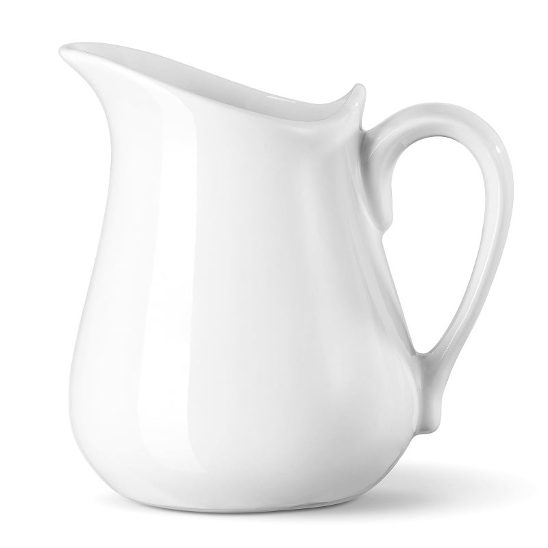 Yedio 17 oz Porcelain Milk Creamer Pitcher with Handle White Creamer Microwave  Freezer Safe