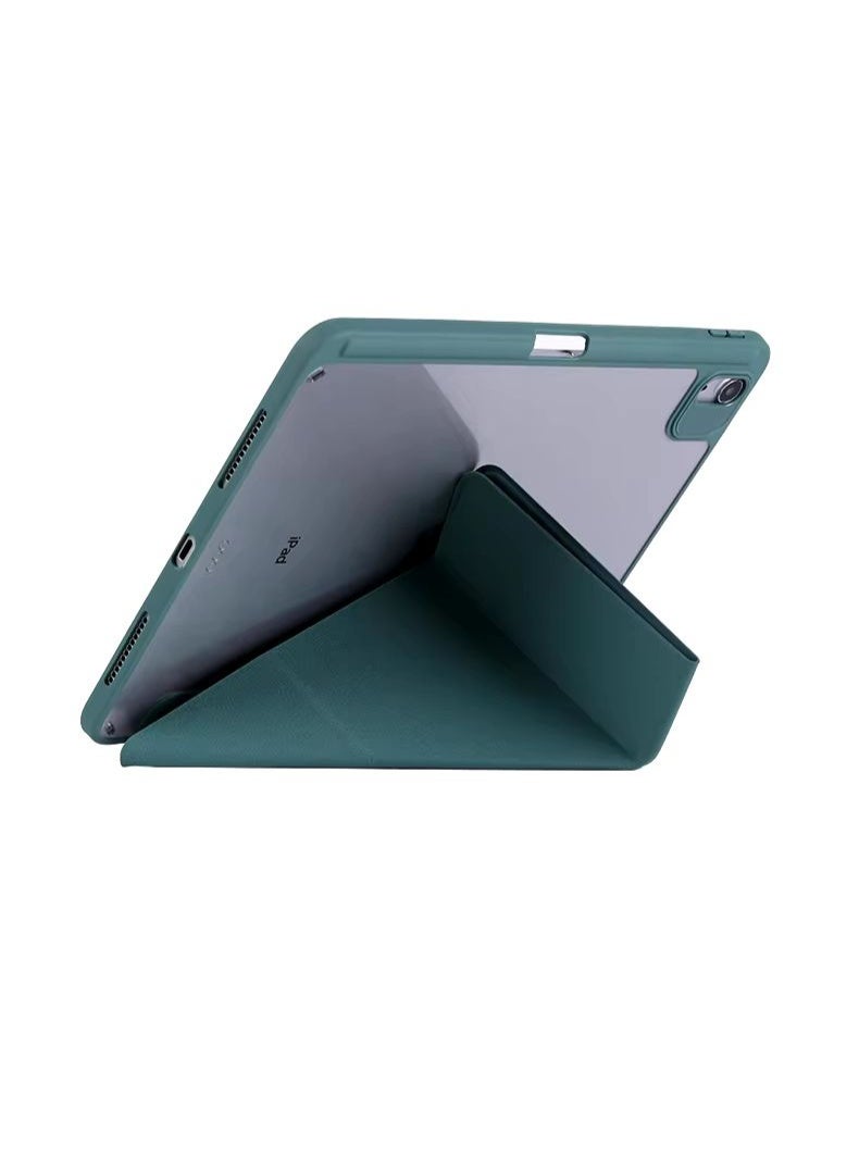Cat - Cot غطاء ذكي CAT-COT لجهاز iPad Air 11 (2024) / Air 4 / Air 5 / Air 6 / Air 7) – غطاء قابل للطي من TPU+PC مع إغلاق مغناطيسي، فتحات بطاقات وميزة الاستيقاظ/النوم التلقائي، 8 طيات (بنفسجي فاتح) - Image 4