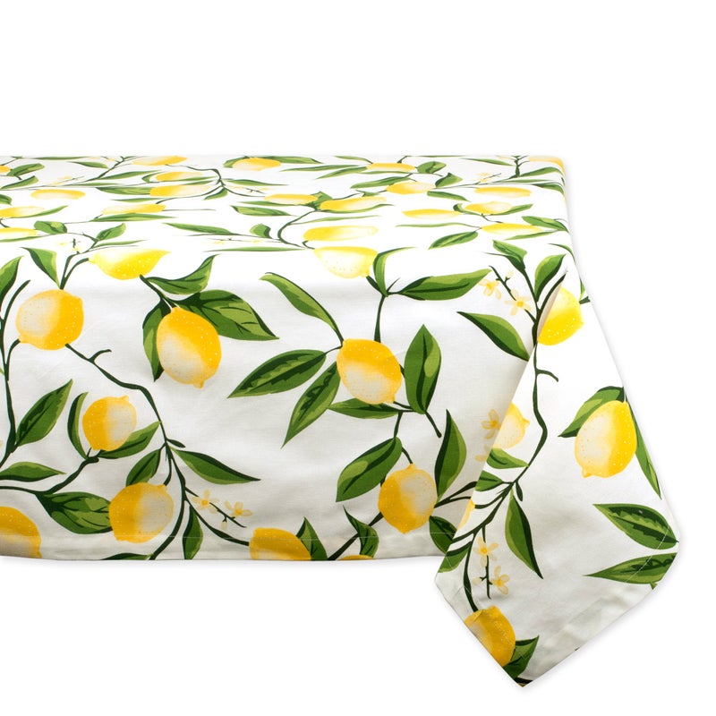 DII Lemon Bliss Tabletop Collection Tablecloth 52x52
