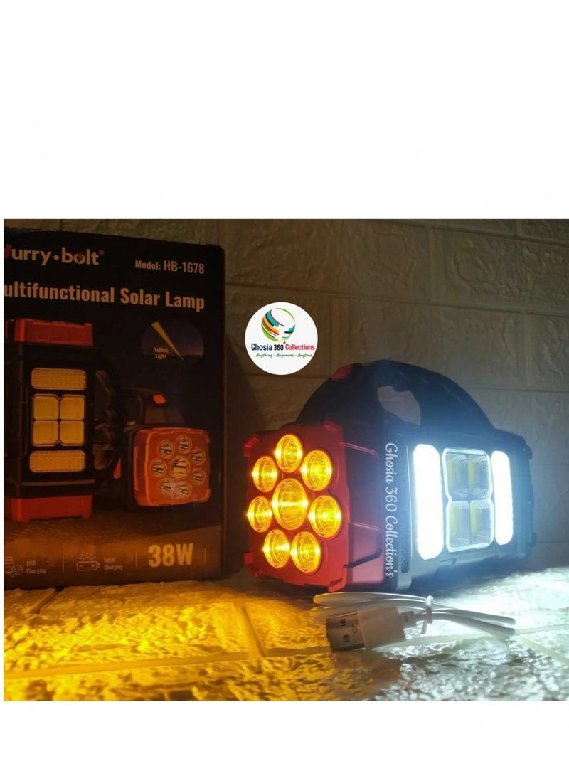 ELTRAZONE 5 in 1 Hurry Bolt Multifunction 38W Solar Lamp Flashlight Waterproof 4 Modes Searchlight KN-478 - Image 4