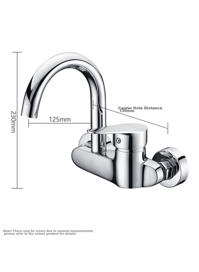 Larsd Wall-mounted Kitchen Faucet, Hot And Cold Rotatable Sink Faucet For Vegetable Washing, Balcony Mixing Valve Faucet Ld75022 - Image 1