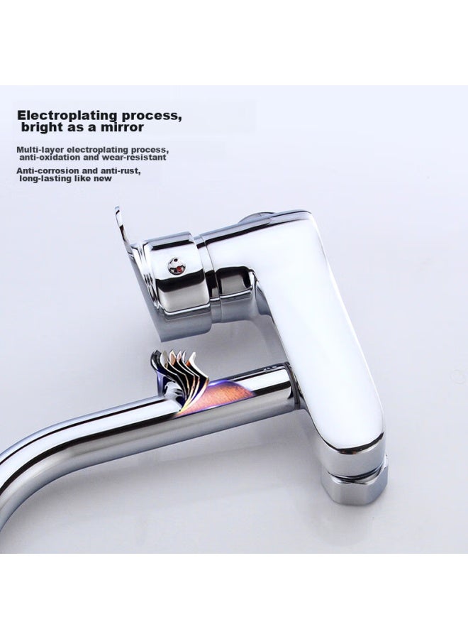 Larsd Wall-mounted Kitchen Faucet, Hot And Cold Rotatable Sink Faucet For Vegetable Washing, Balcony Mixing Valve Faucet Ld75022 - Image 5