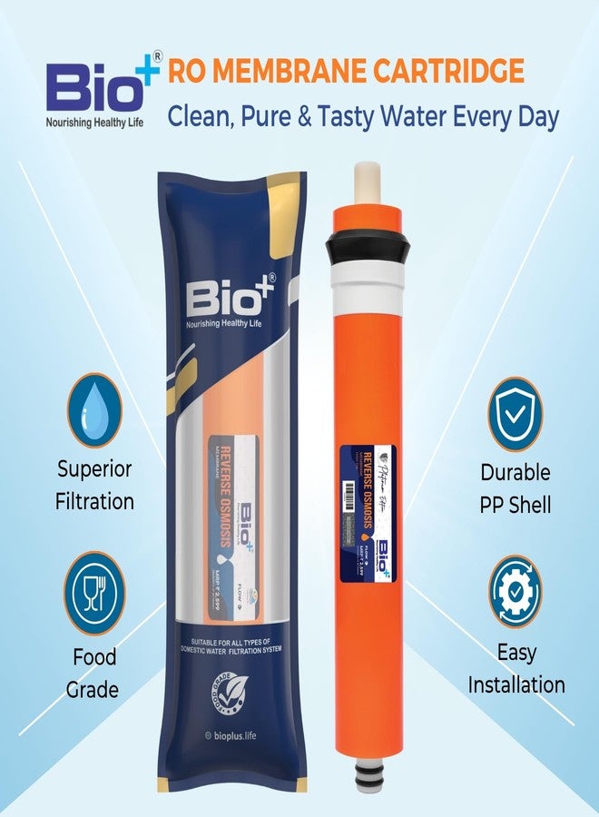Bioplus RO Membrane Cartridge | 80-100 GPD Capacity | 3500 TDS Removal | High-Performance Water Filter | Orange - Image 1