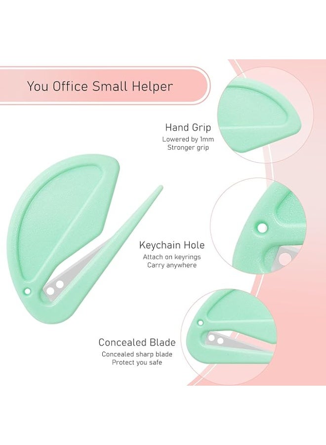6 قطع فتاحات ظروف على شكل معكرون - فتاح خطابات بشفرة حادة مخفية وآمنة للنساء والرجال وموظفي المكاتب وطلاب الدراسات العليا، لاستخدام في المنزل أو المكتب أو البريد - Image 3