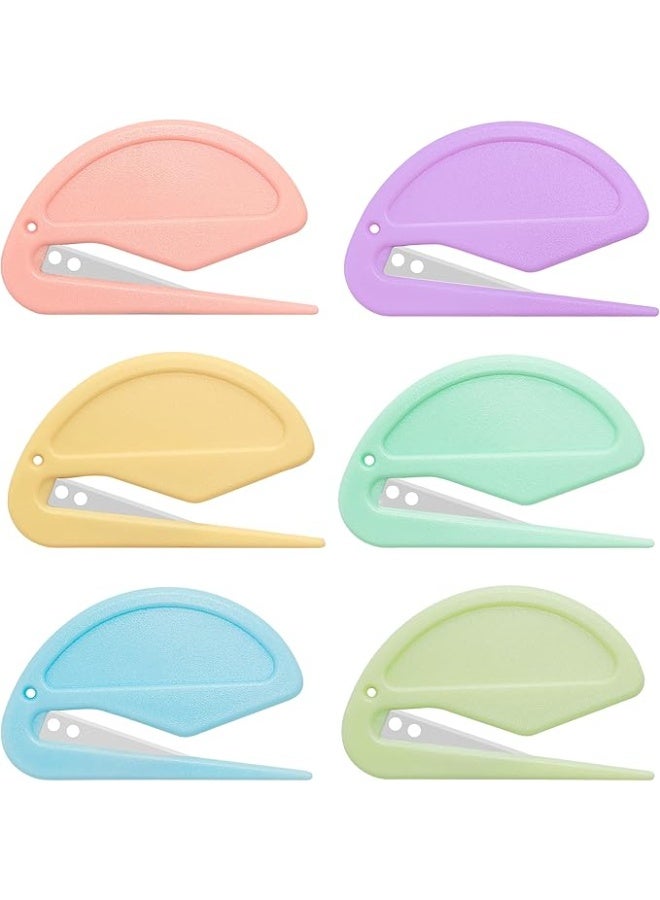 6 قطع فتاحات ظروف على شكل معكرون - فتاح خطابات بشفرة حادة مخفية وآمنة للنساء والرجال وموظفي المكاتب وطلاب الدراسات العليا، لاستخدام في المنزل أو المكتب أو البريد - Image 1