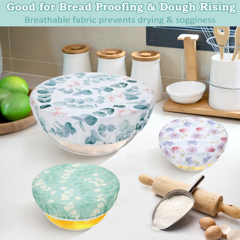 Revahope 5-Size Reusable Beeswax Bowl Covers for Bread Proofing, Cotton Cloth Flexible Beeswax Wraps for Sourdough Bread Cover and Food Storage - Image 4