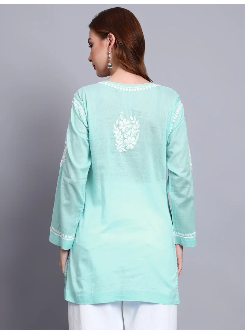 الايا توب قصير نسائي مطرز يدوياً شكنكاري من القطن - AL3724