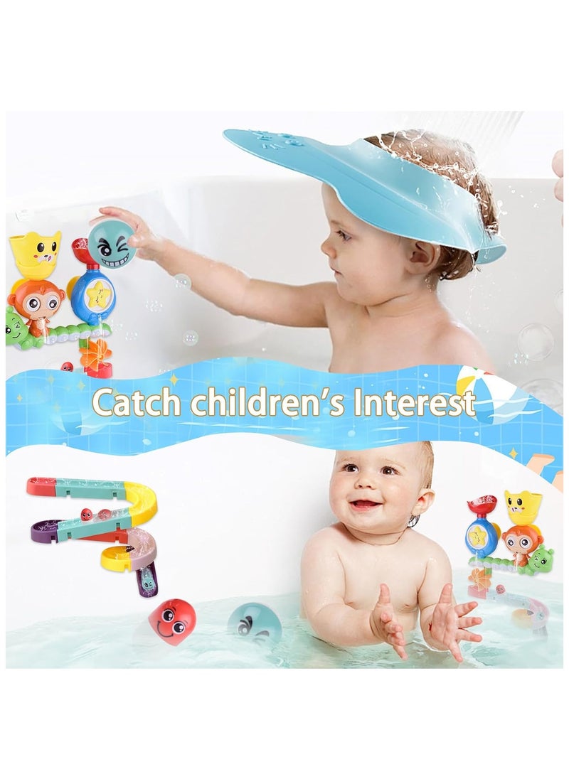 SOUQORA - Bath Toys for Toddlers, Newborn Preschool Boys Girls Water Bathtub Toys, Lovely Interactive Multicolored Bathroom Toys for Kids Baby Infant, Monkey Caterpillar with Colorful Orbit 2 Strong Suction Cup - Image 1