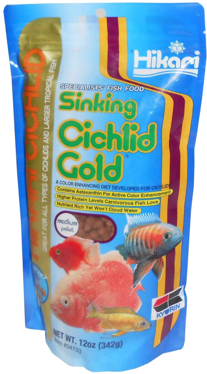 Hikari Cichlid Sinking Gold Pallets, 342 Gm (Medium), For Adult, Wafer, Fish - Image 1