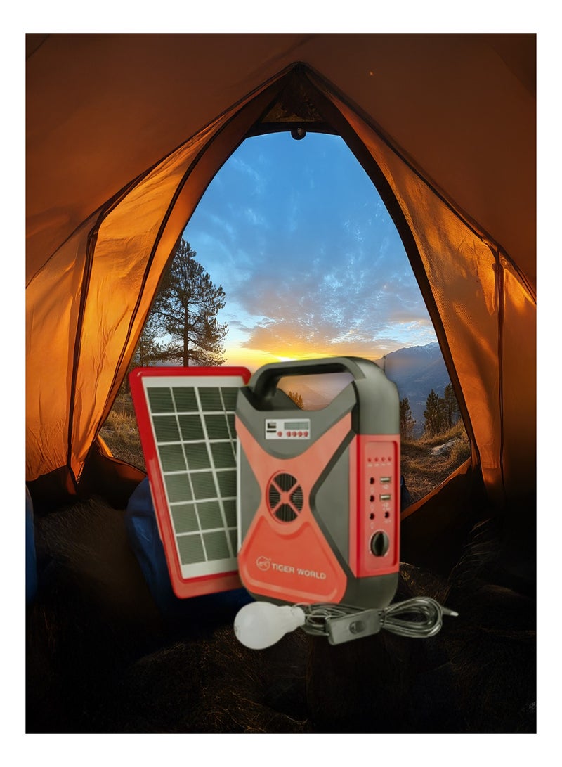 Portable Solar Power System SE01-6 – 8000mAh Battery, USB Charging, LED Lighting  Multimedia Playback - Image 5