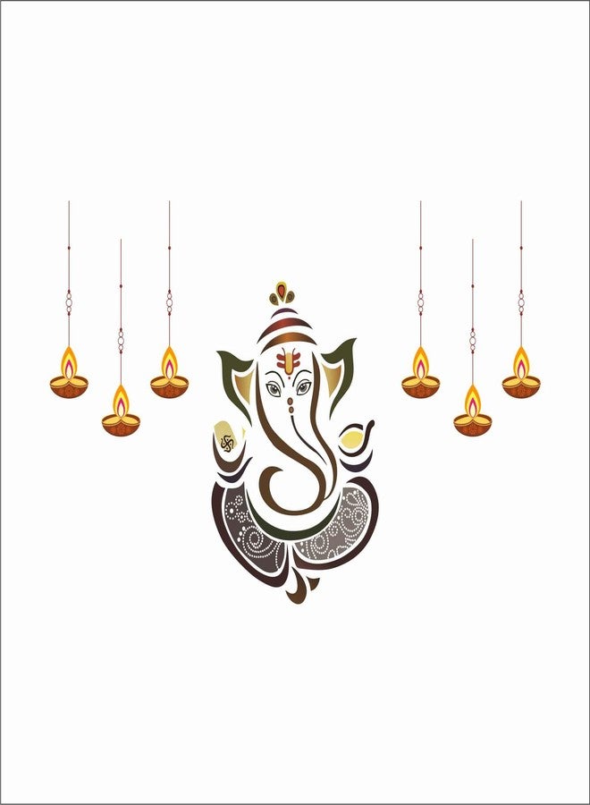 Wall Attraction Ganesh ji with Deepak Wall Sticker & Mural Sticker for wall Size - 119x73cm NBD36 - Image 3