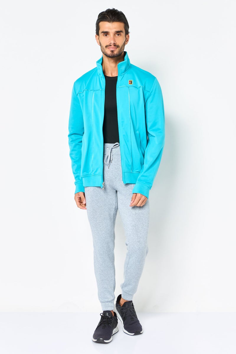 Nike سويت شيرت تنس للرجال بأكمام طويلة وقصة فضفاضة بسحاب كامل، تركواز - Image 2