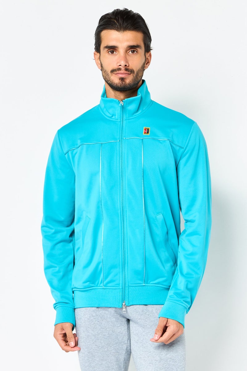 Nike سويت شيرت تنس للرجال بأكمام طويلة وقصة فضفاضة بسحاب كامل، تركواز - Image 1