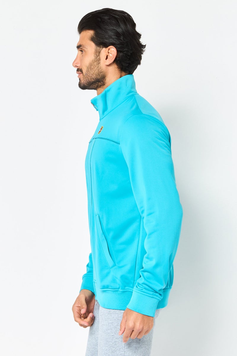 Nike Men Loose Fit Long Sleeve Full Zip Tennis Sweatshirt, Turquoise - Image 3