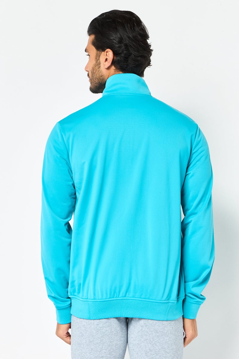 Nike Men Loose Fit Long Sleeve Full Zip Tennis Sweatshirt, Turquoise - Image 4