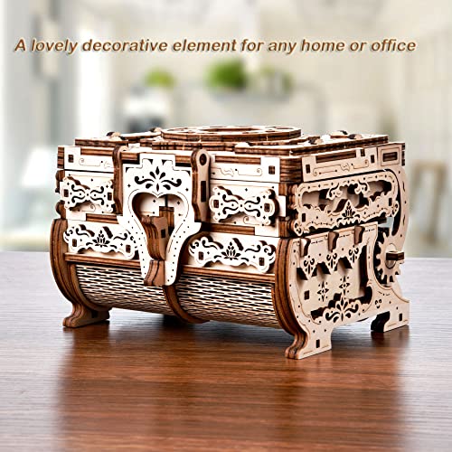 Varbertos 3D Wooden Puzzle Mechanical Treasure Box, Wood Creative Assembly Model Building Kits to Build for Adults and Teens, DIY Wooden Puzzle Hobbies Projects Gift for Women and Kids - Image 5