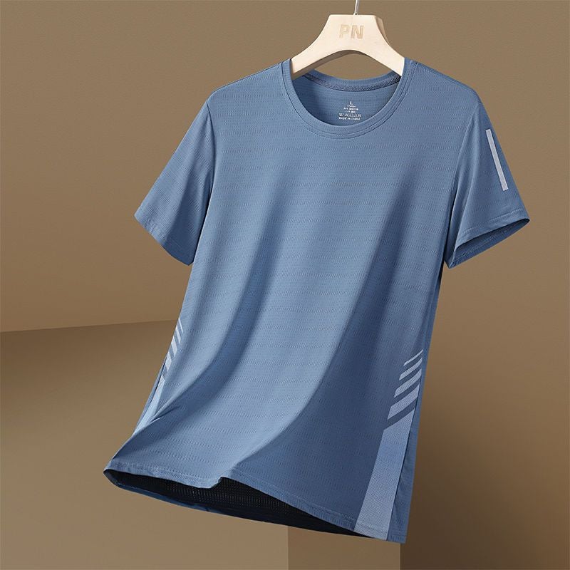 Short-Sleeved T-Shirt Men'S Summer Ice Silk All-Match Half-Sleeved Men'S Casual Plus Size T-Shirt Men'S Quick-Drying Loose Top T-Shirt - Image 1
