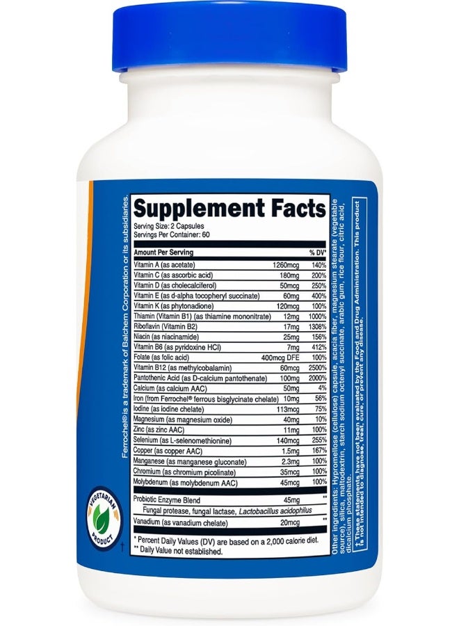 Nutricost Multivitamin 120 Vegetarian Capsules - with Probiotics, Enzymes, and Antioxidants - Image 5